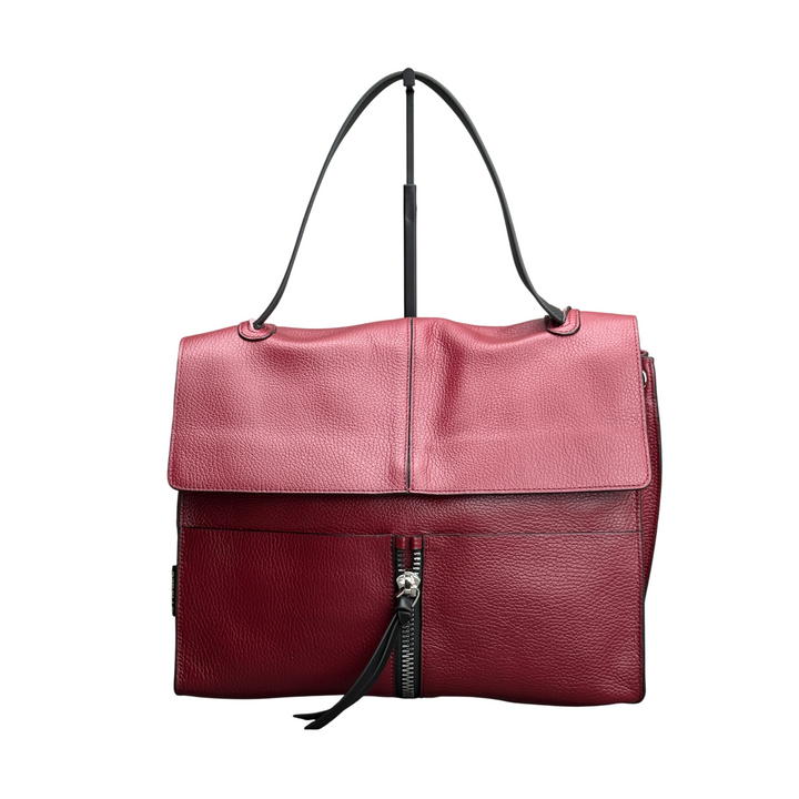 REBELLE Borsa a Spalla Clio Satchel L Pelle Oxblood