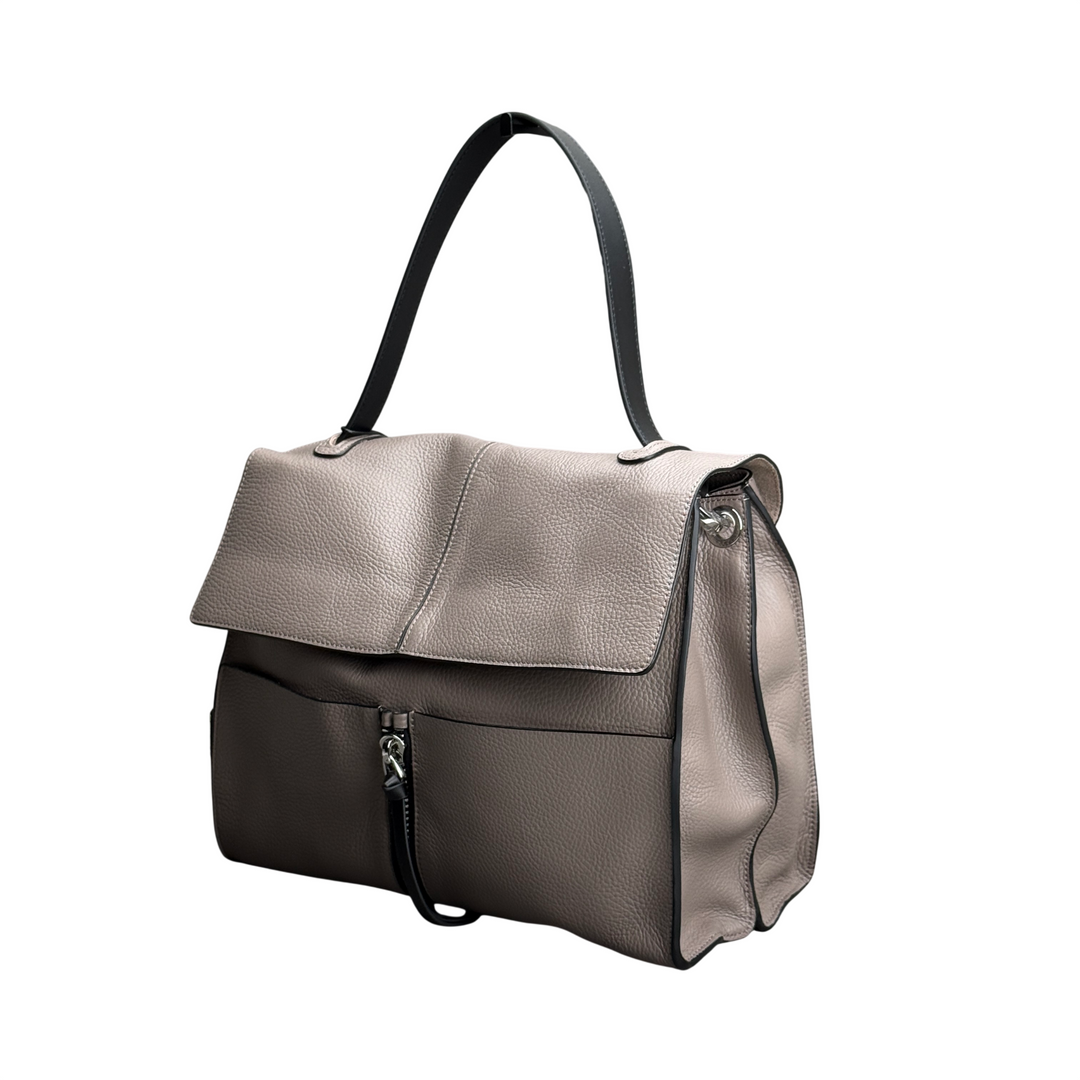 REBELLE Borsa a Spalla Clio Satchel L Pelle Taupe