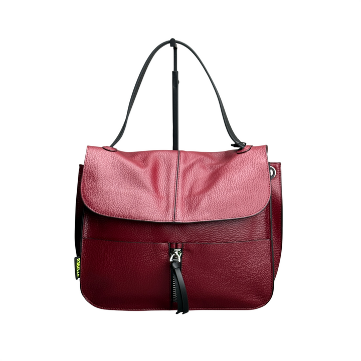 REBELLE Borsa a Spalla Carole Pelle Oxblood