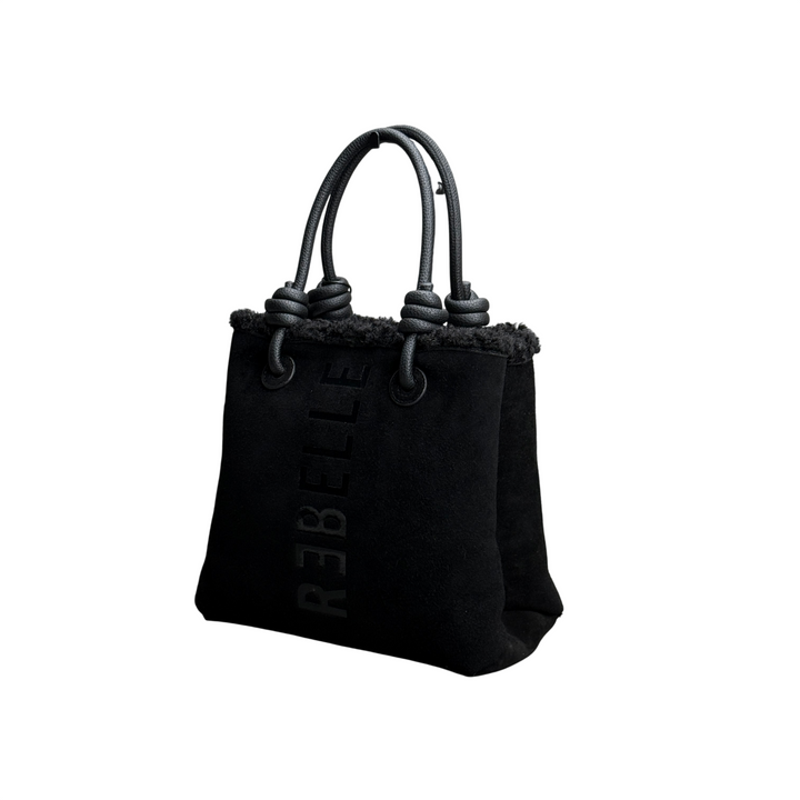 REBELLE Borsa Due Manici Ase Mini Furry Black