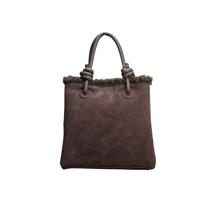 REBELLE Borsa Due Manici Ase Mini Furry Wengè