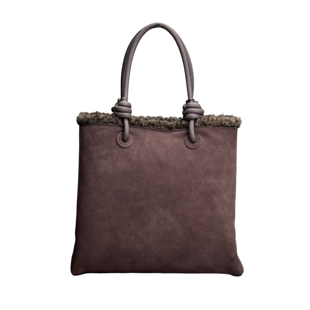 REBELLE Borsa Due Manici Ase Big Furry Wengè