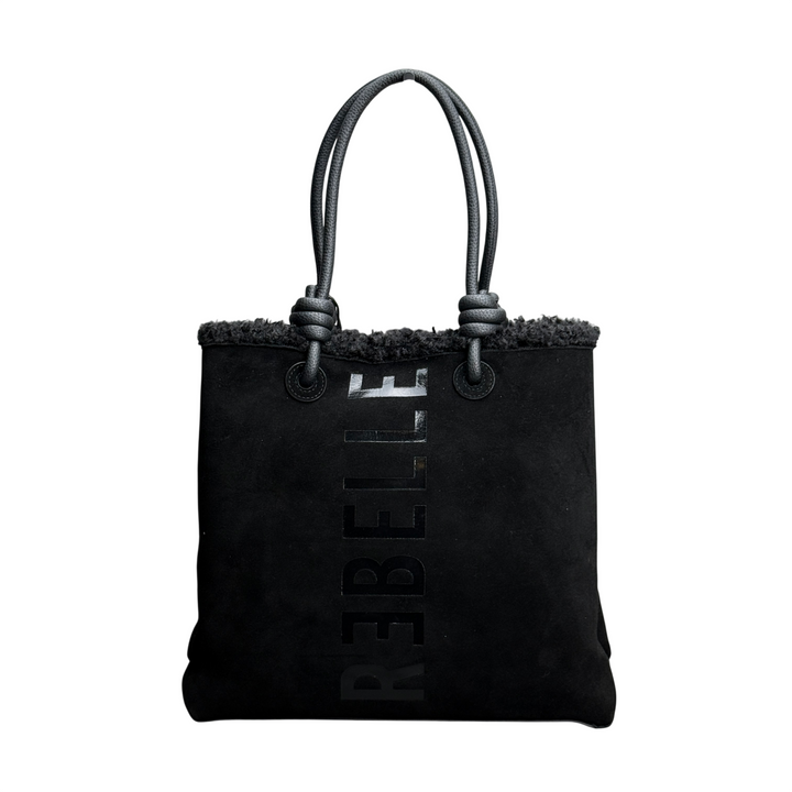 REBELLE Borsa Due Manici Ase Big Furry Black