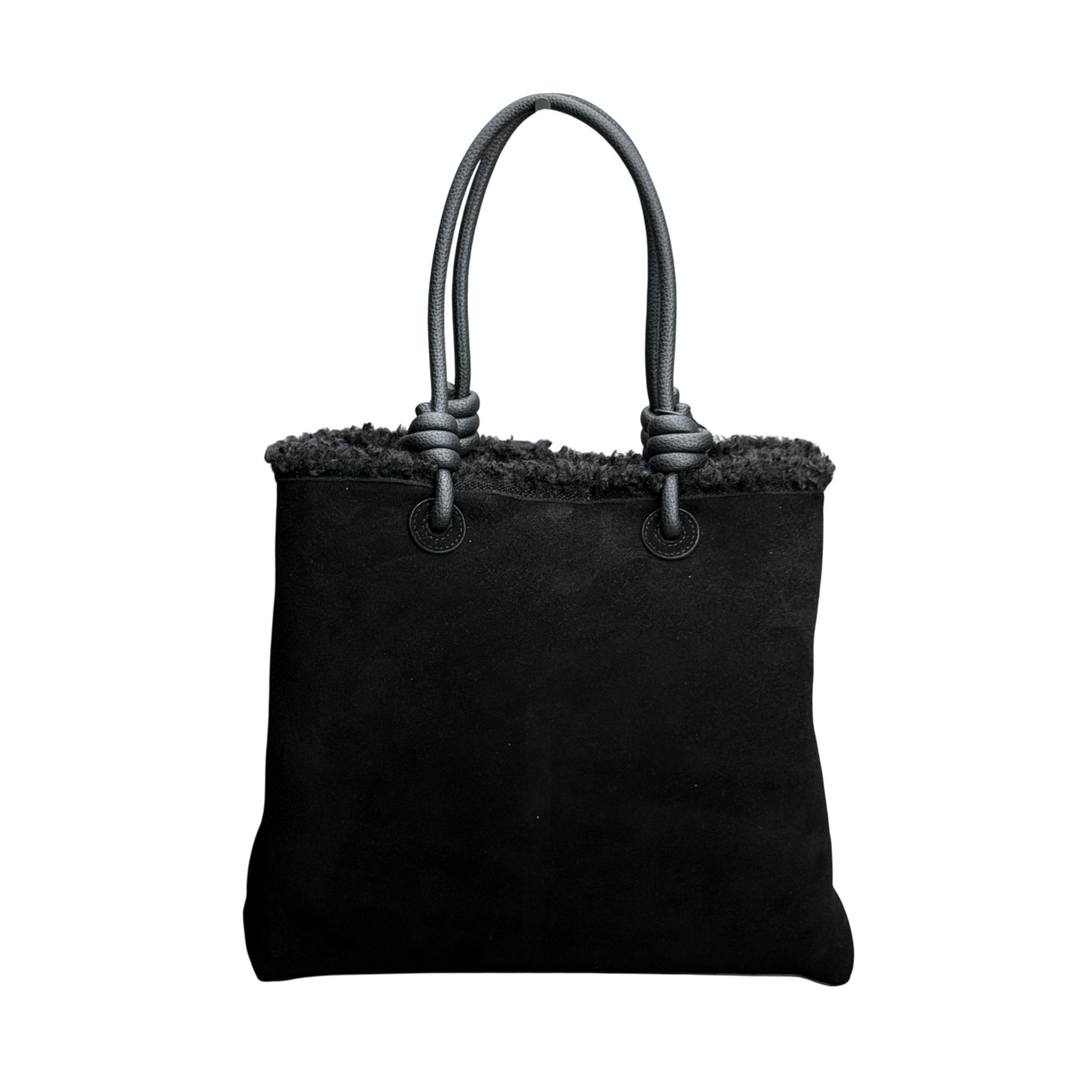 REBELLE Borsa Due Manici Ase Big Furry Black