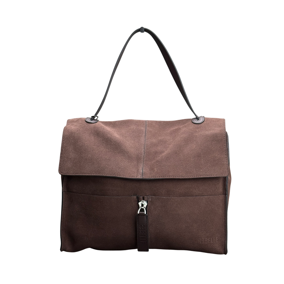 REBELLE Borsa a Spalla Clio Camoscio Wengè