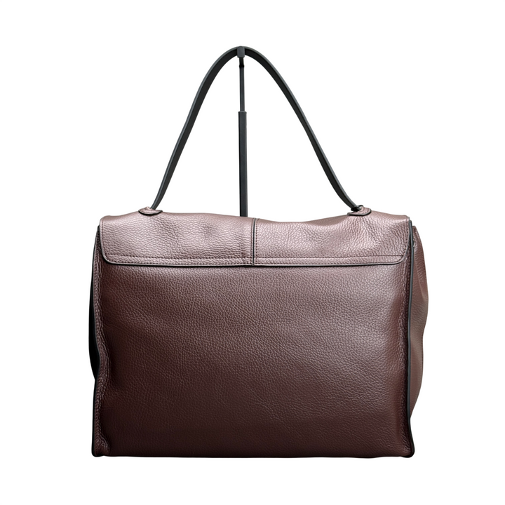 REBELLE Borsa a Spalla Clio Satchel L Pelle Moka
