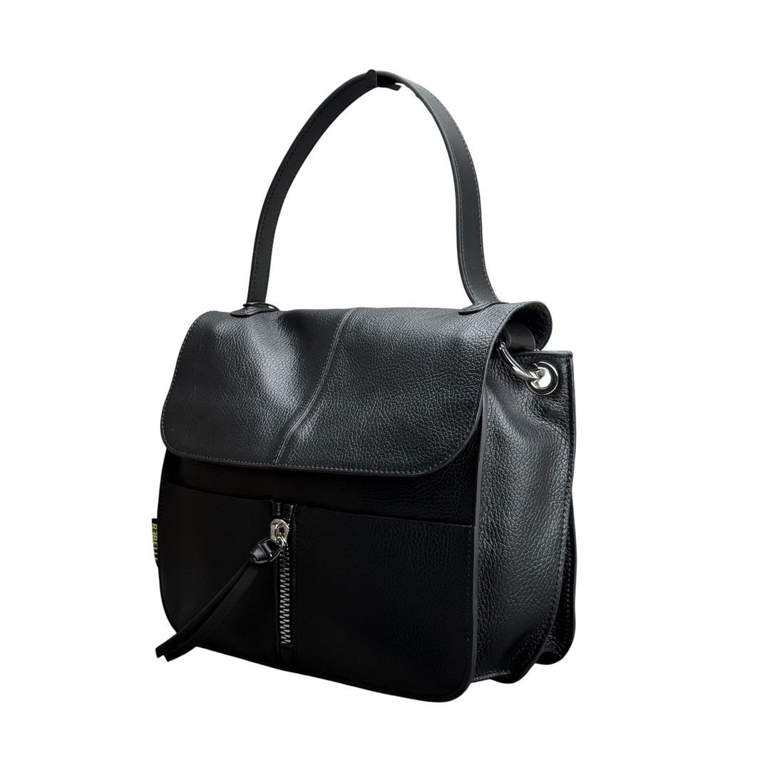 REBELLE Borsa a Spalla Carole Pelle Black