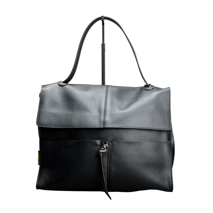 REBELLE Borsa a Spalla Clio Satchel L Pelle Black