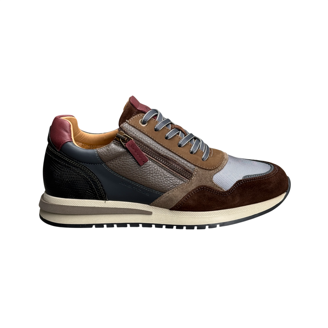 AMBITIOUS Sneaker Temple Zip Brown/Grey