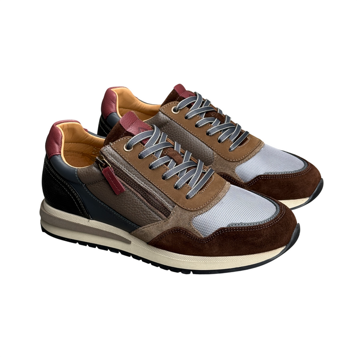 AMBITIOUS Sneaker Temple Zip Brown/Grey
