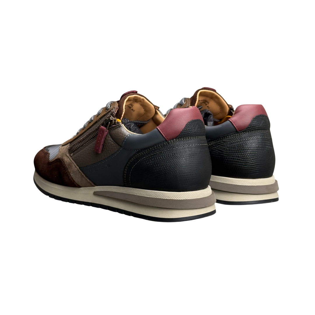 AMBITIOUS Sneaker Temple Zip Brown/Grey