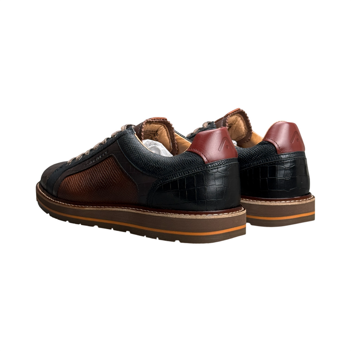 AMBITIOUS Sneaker Ron Artisan Croco Brown