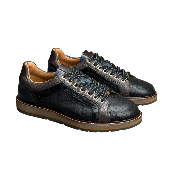 AMBITIOUS Sneaker Ron Artisan Croco Black