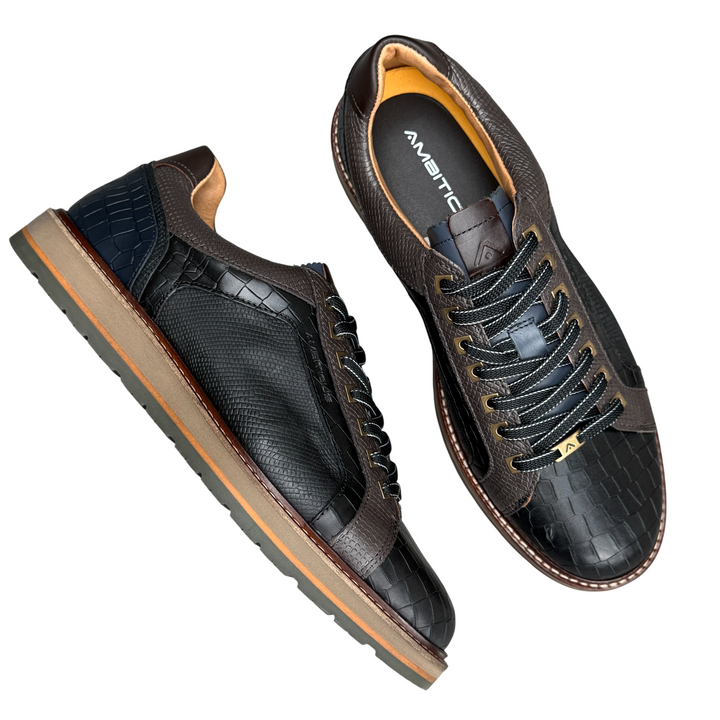 AMBITIOUS Sneaker Ron Artisan Croco Black