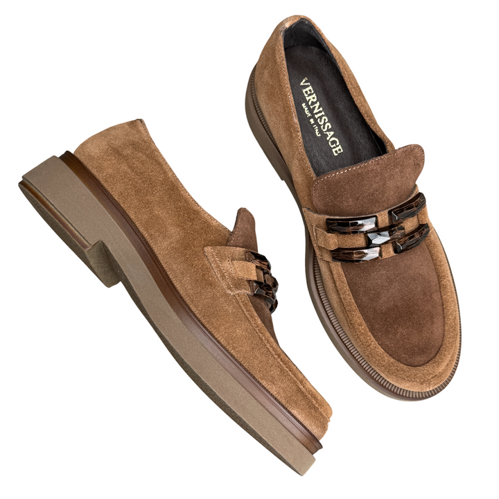 VERNISSAGE Mocassino Suede Legno/Marrone