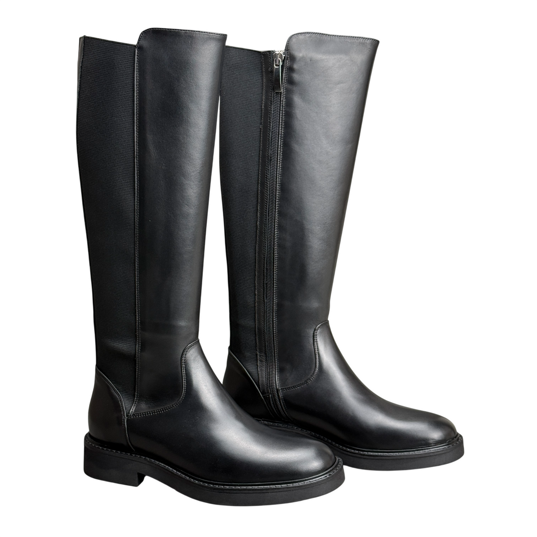 J/D Stivale Cavallerizza con Elastico Nero