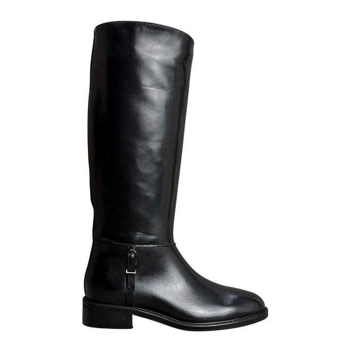 J/D Stivale Cavallerizza con Fibbia Nero