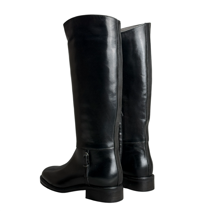 J/D Stivale Cavallerizza con Fibbia Nero