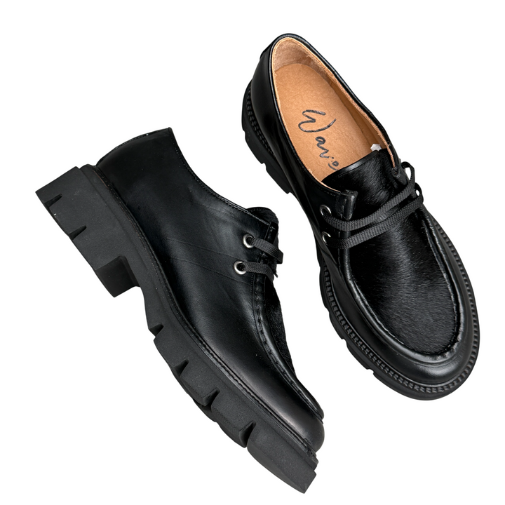 WAVE Scarpa Stile Ingegnere Pelle Nera