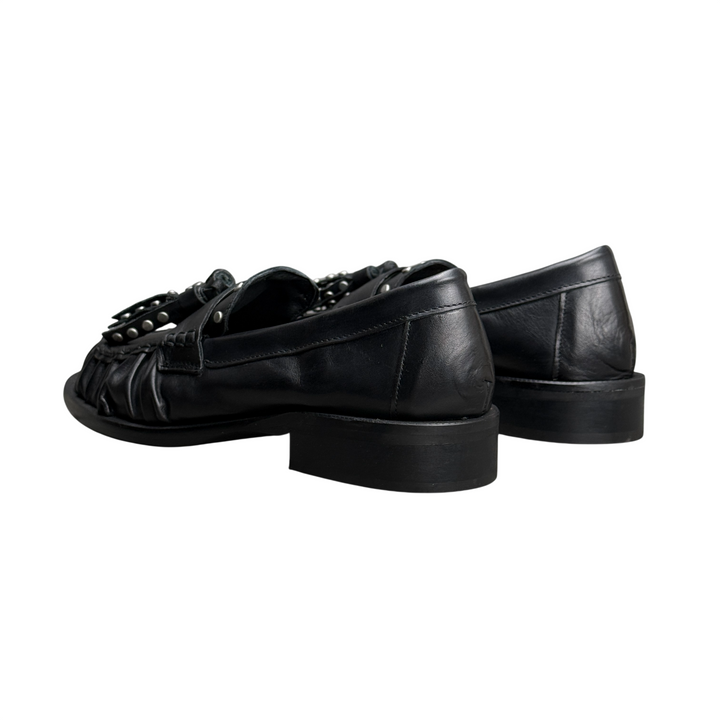 DIVINE FOLLIE Mocassino Arricciato Pelle Nero