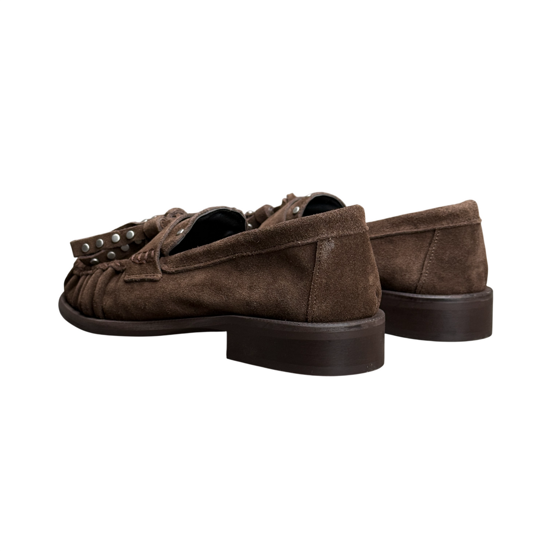 DIVINE FOLLIE Mocassino Arricciato Camoscio T. di Moro