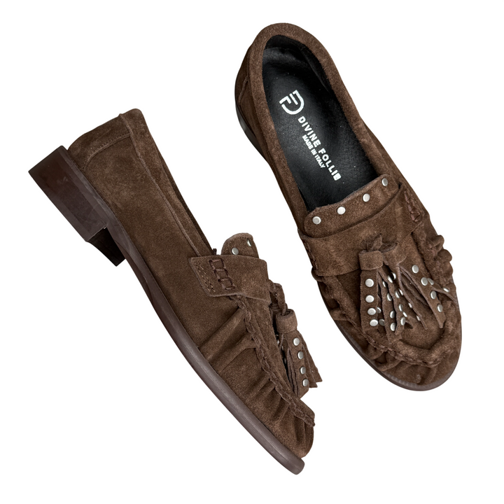 DIVINE FOLLIE Mocassino Arricciato Camoscio T. di Moro