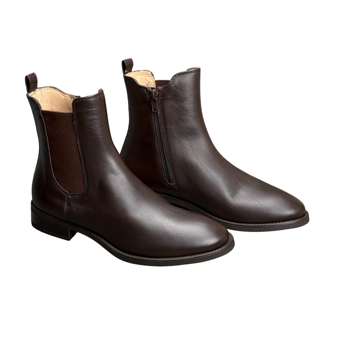 UNISA Dark Brown Leather Ankle Boot