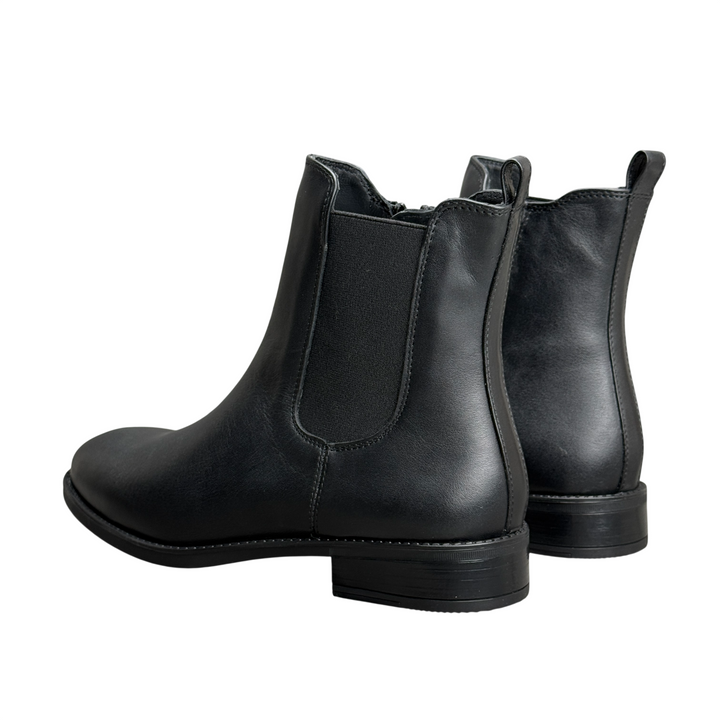 UNISA Black Leather Ankle Boot
