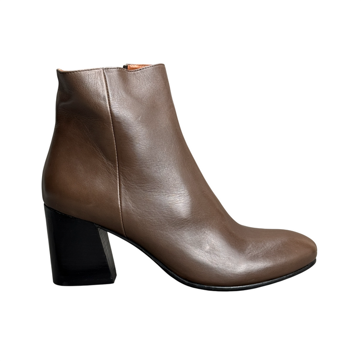 REBECCA WHITE Stivaletto Tacco Pelle Nappa Taupe N. 41