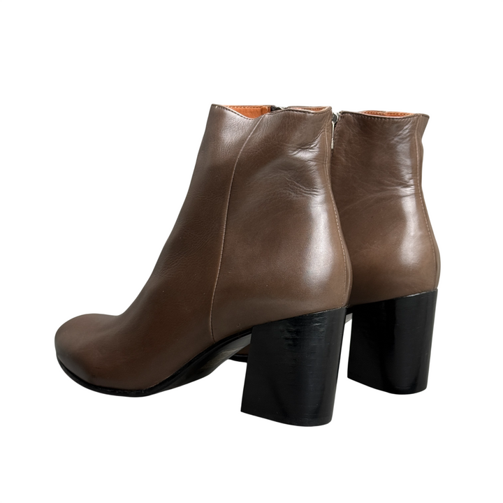 REBECCA WHITE Stivaletto Tacco Pelle Nappa Taupe N. 41
