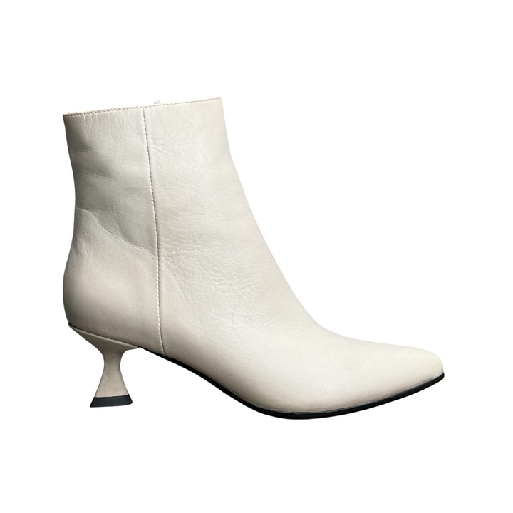REBECCA WHITE Stivaletto Tacco Pelle Nappa Avorio N. 37