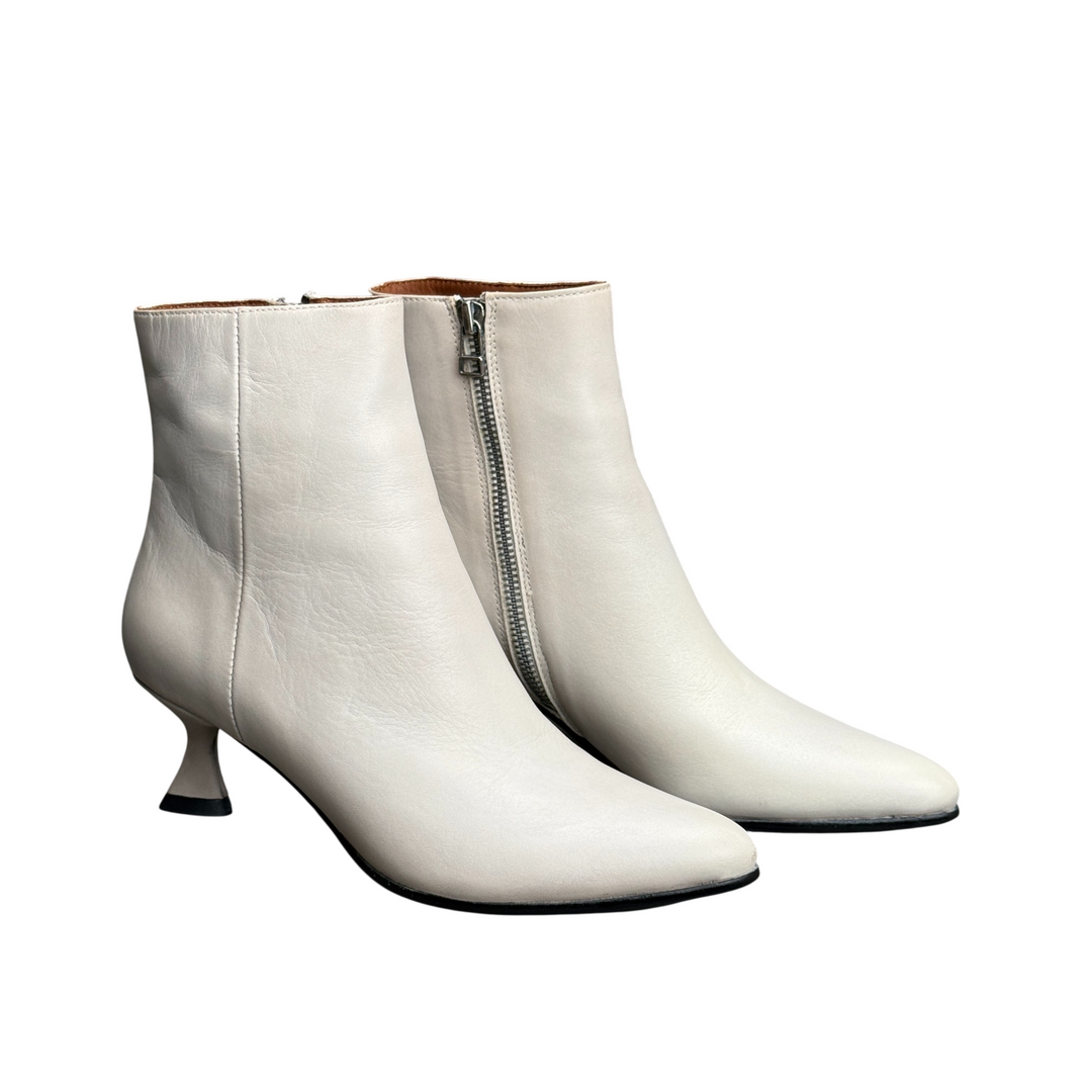 REBECCA WHITE Stivaletto Tacco Pelle Nappa Avorio N. 37