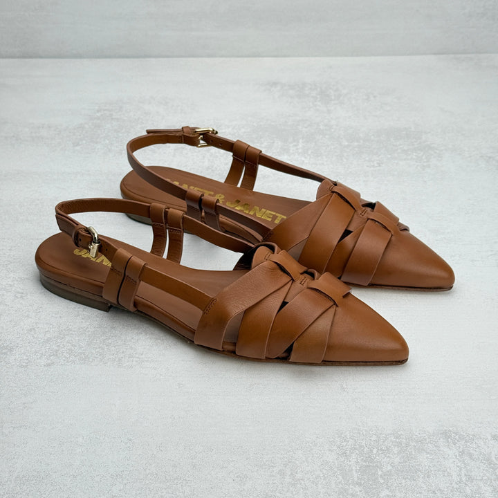 JANET & JANET SLINGBACK CUOIO