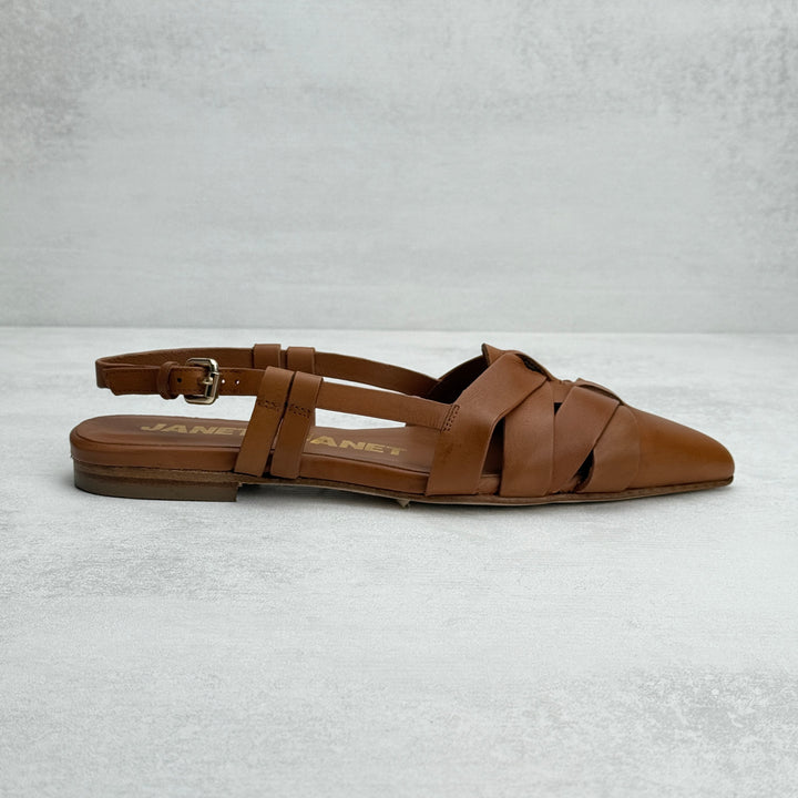 JANET & JANET SLINGBACK CUOIO