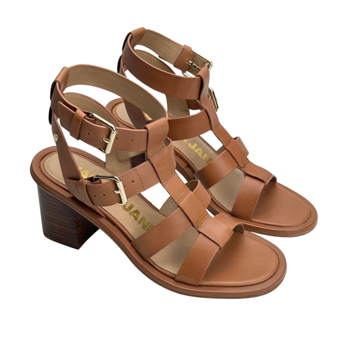 JANET &amp; JANET LEATHER HEEL SANDAL
