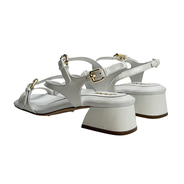 JANET & JANET SANDALO BIANCO FIBBIE