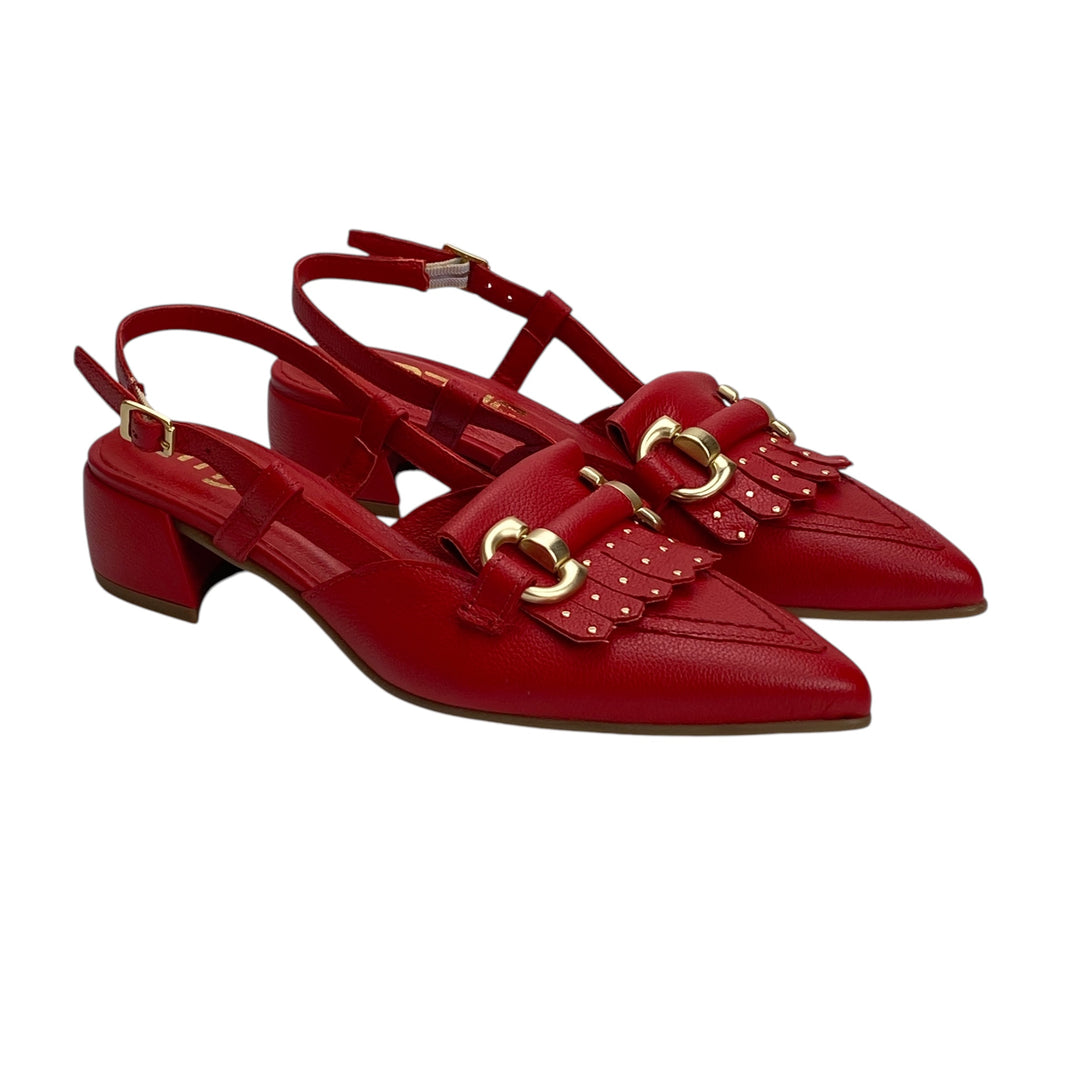 MJUS SLINGBACK FRINGE RED
