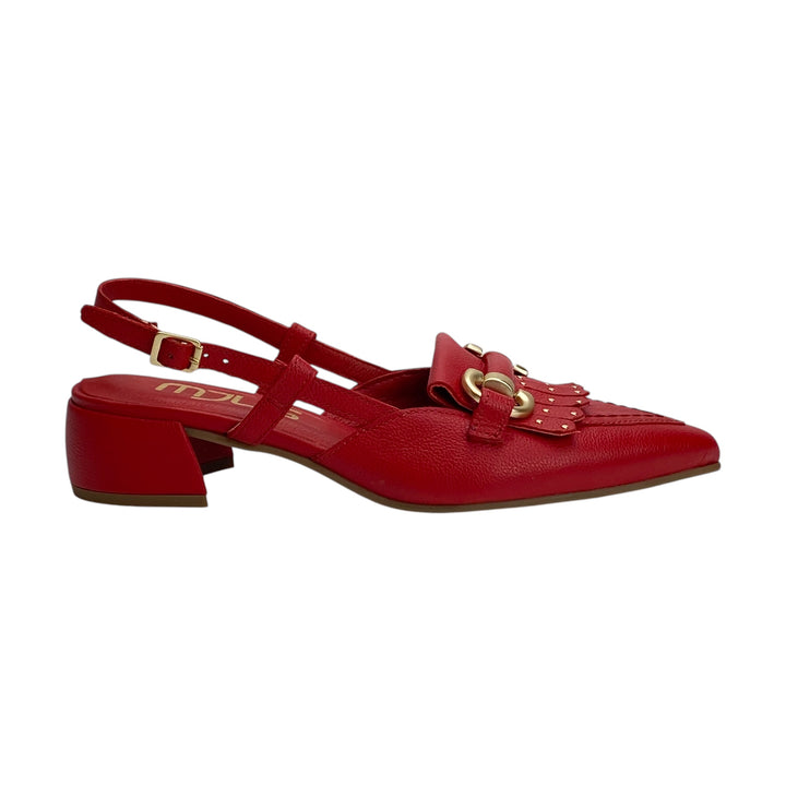 MJUS SLINGBACK FRINGE RED