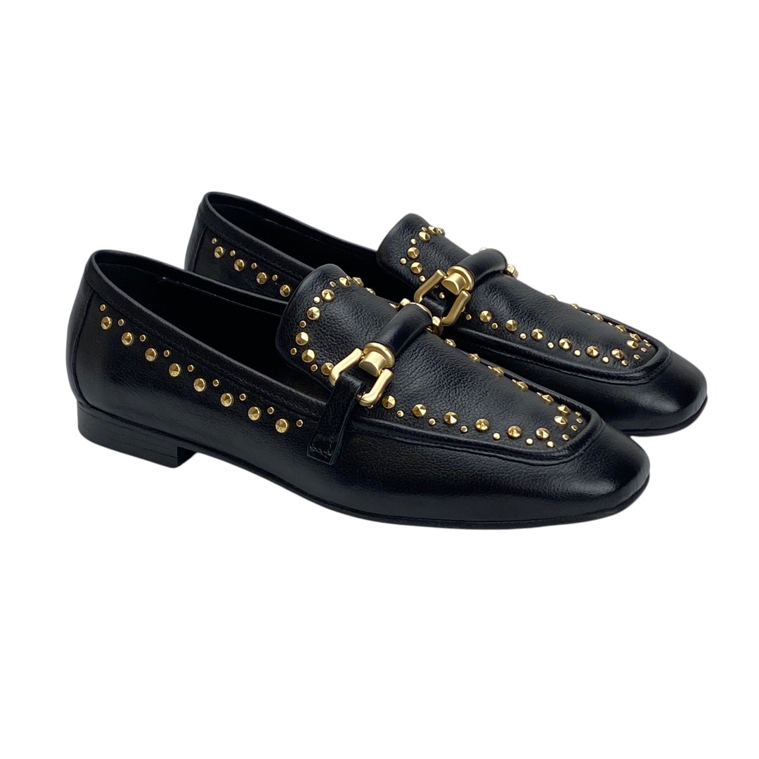 MJUS BLACK STUDDED LOAFER