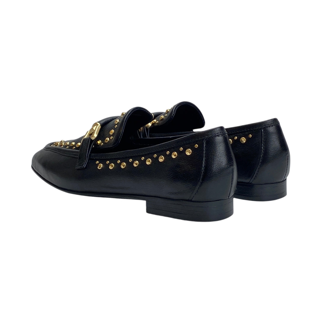 MJUS BLACK STUDDED LOAFER