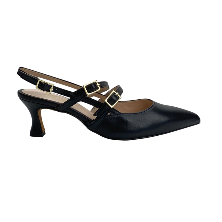 BRERA Slingback Doppio Cinturino Nero