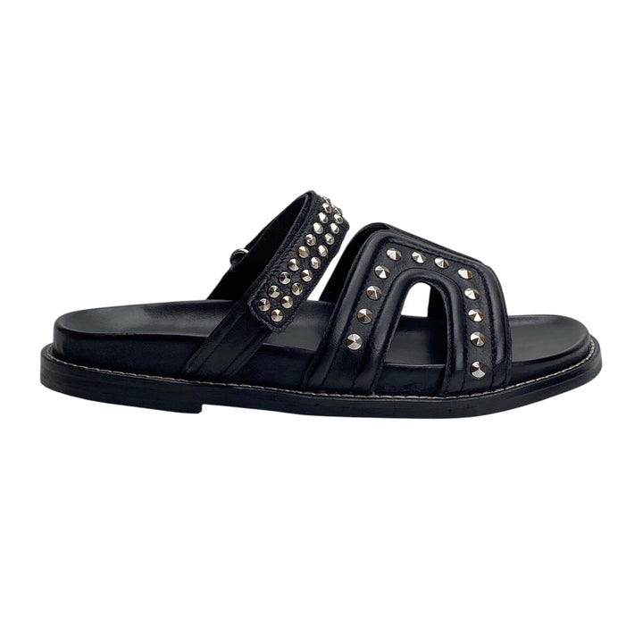 MJUS BLACK STUDDED SLIPPER