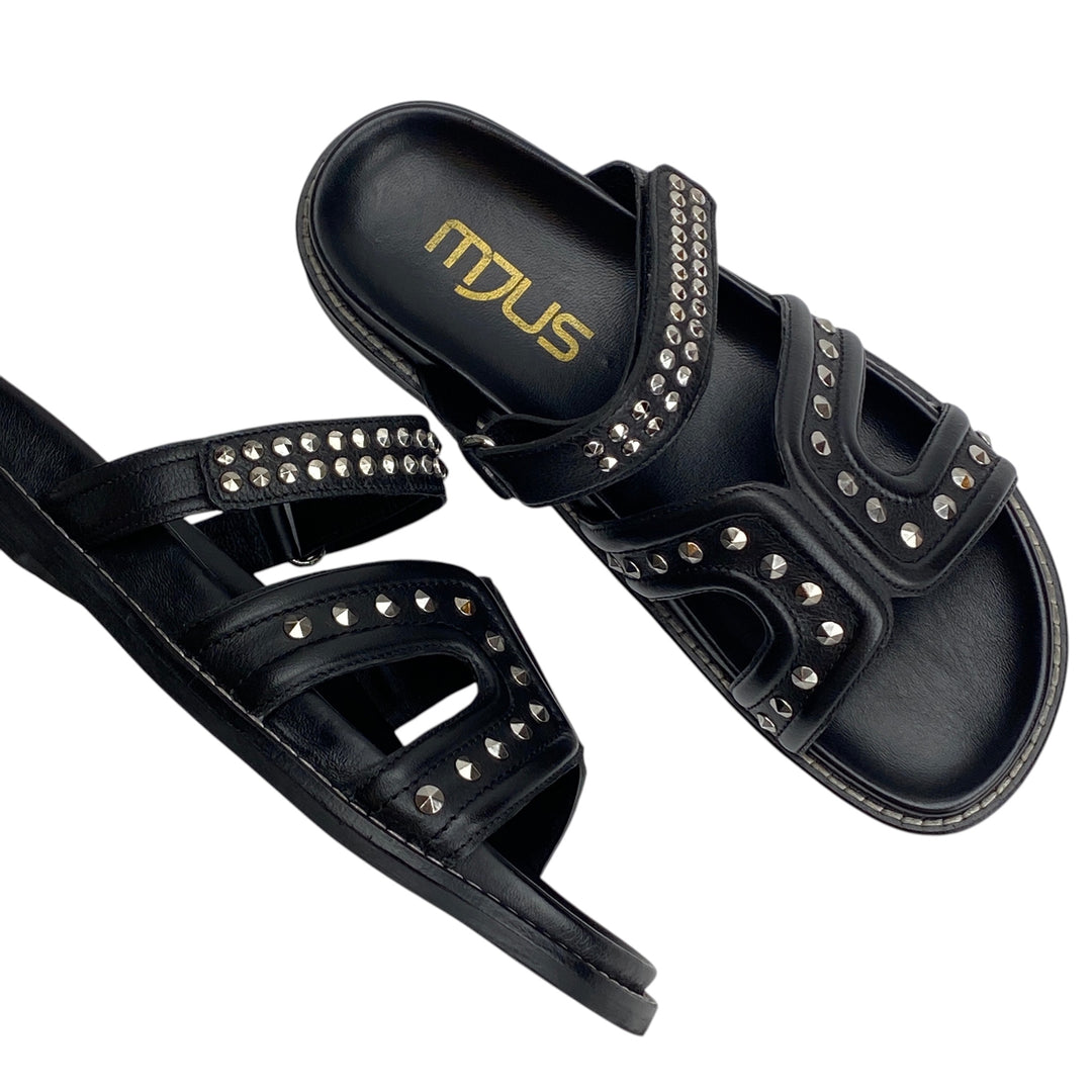 MJUS BLACK STUDDED SLIPPER