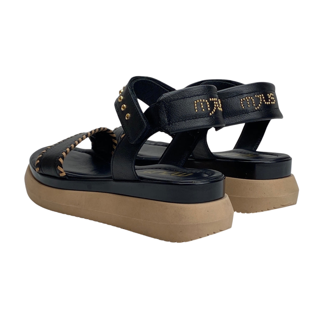 MJUS BLACK WEDGE SANDAL