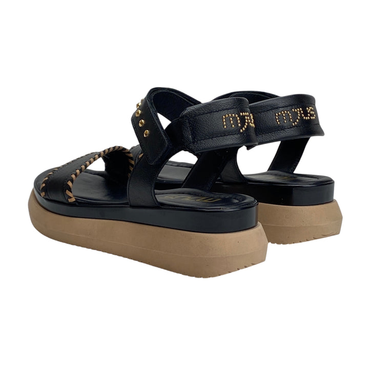 MJUS BLACK WEDGE SANDAL