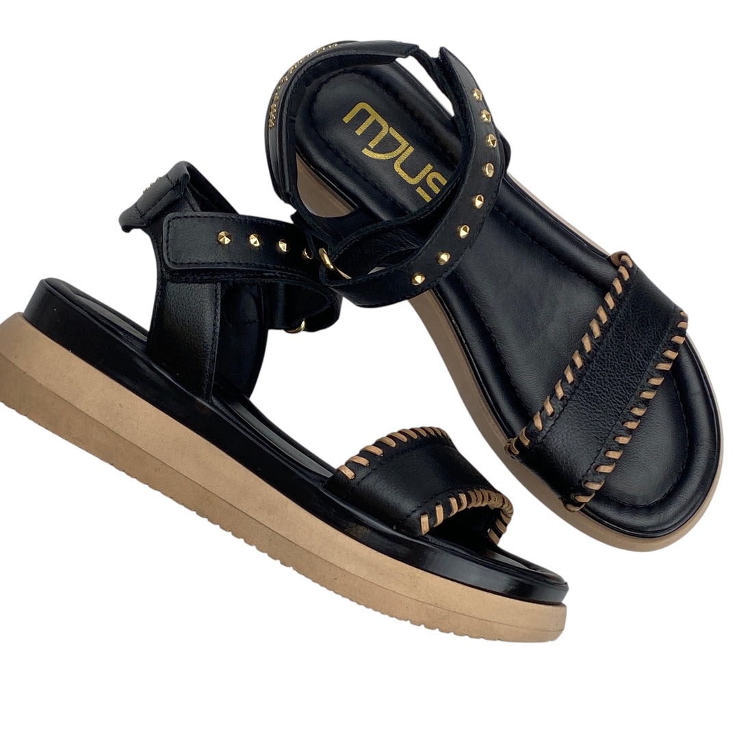 MJUS BLACK WEDGE SANDAL