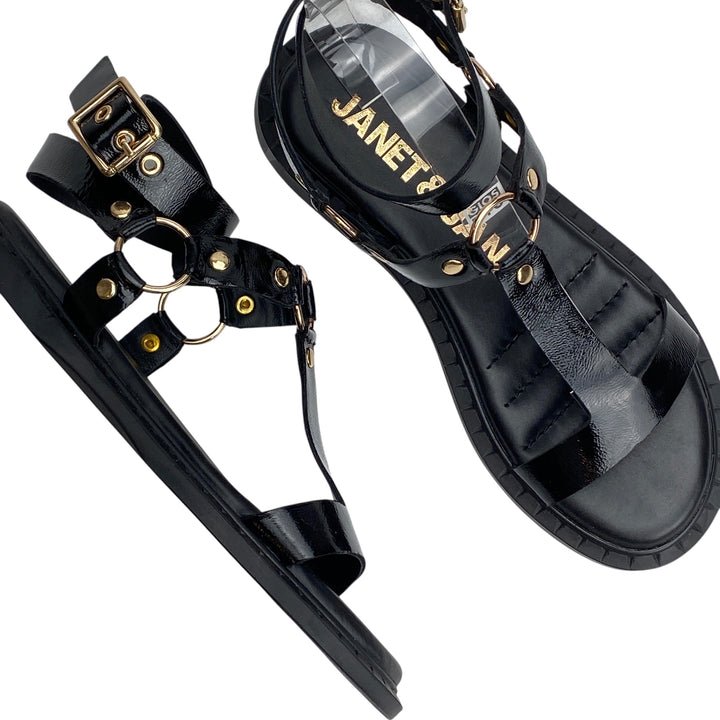 JANET &amp; JANET BLACK NAPLAK SANDAL