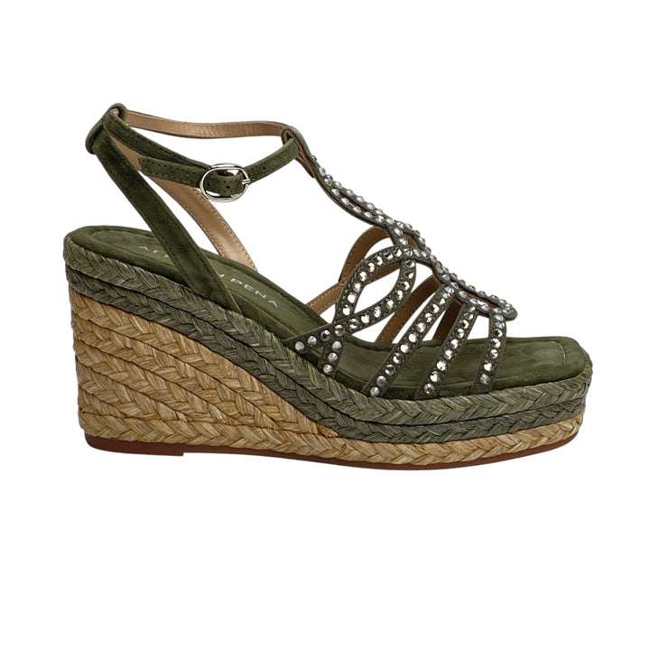 ALMA EN PENA Sandalo Zeppa Verde
