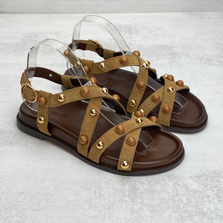 INUOVO SANDALO SUEDE CUOIO
