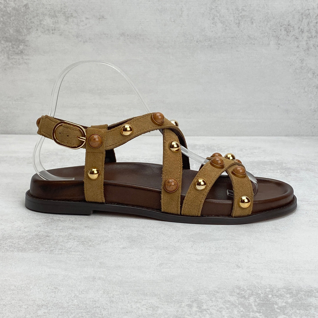 INUOVO SANDALO SUEDE CUOIO